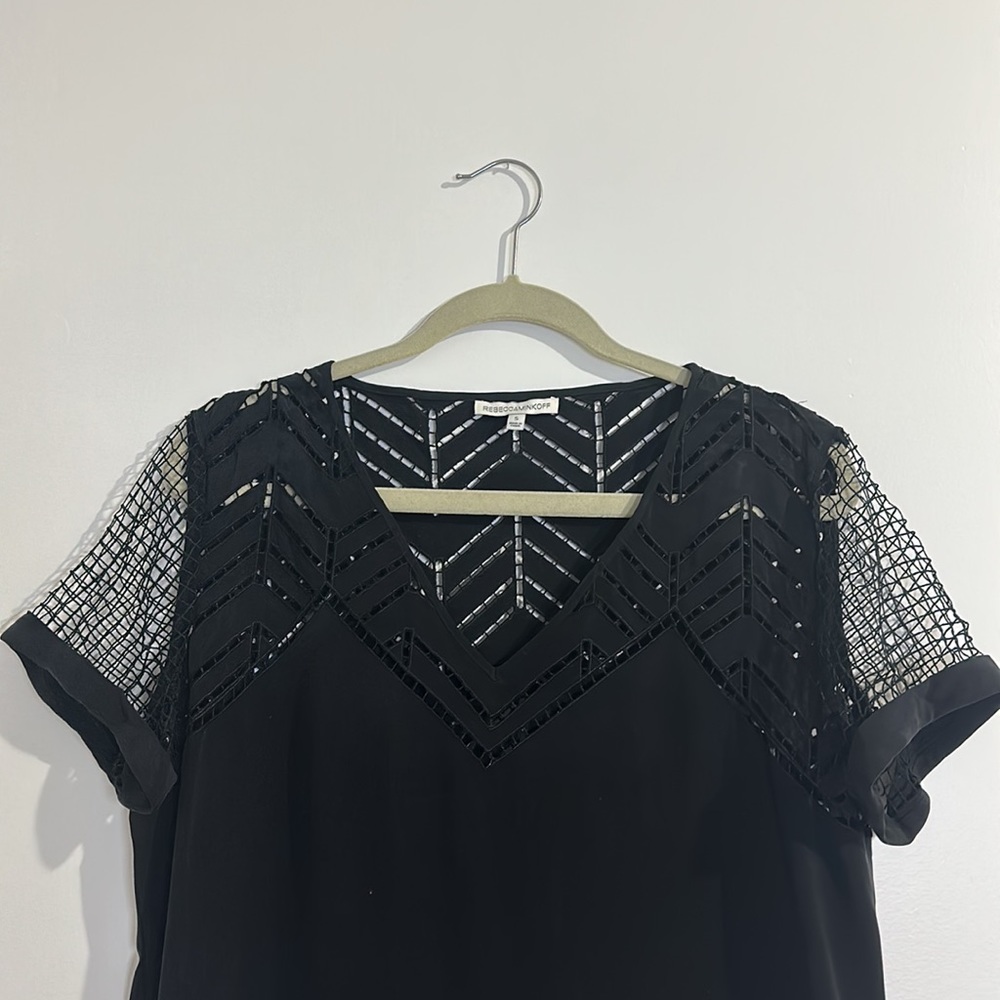 NEVER WORN Rebecca Minkoff Women's Lorelei Silk Shift Dress Small Black Mini - Picture 4 of 9